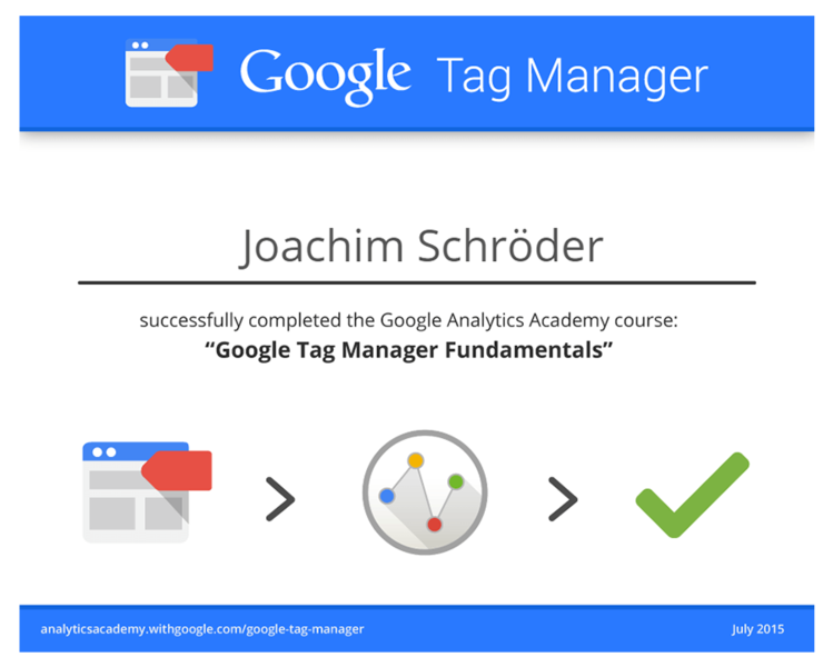 Google Tag Manager zertifizierter Trainer Joachim Schröder