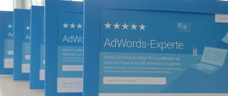 TILL.DE AdWords Experten Zertifikate