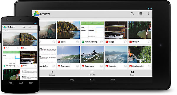 Google Drive mobile Verwendung