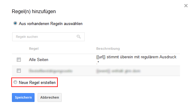 Google Tag Manager neue Regel erstellen