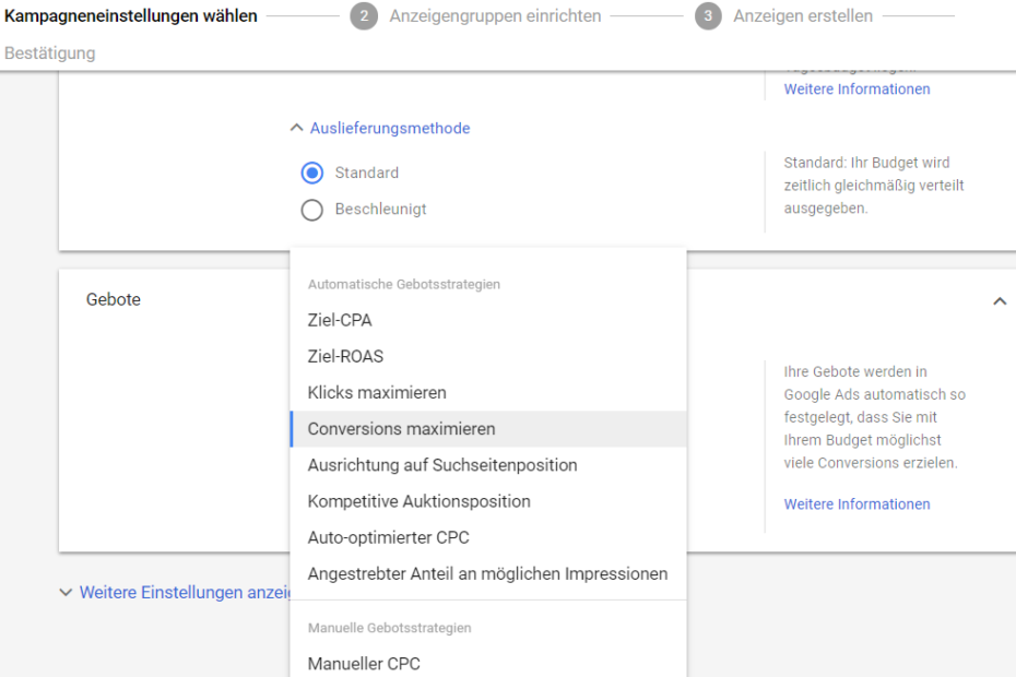 Kampagneneinstellungen