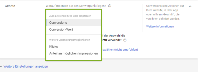 Google Ads: Gebotsstrategien