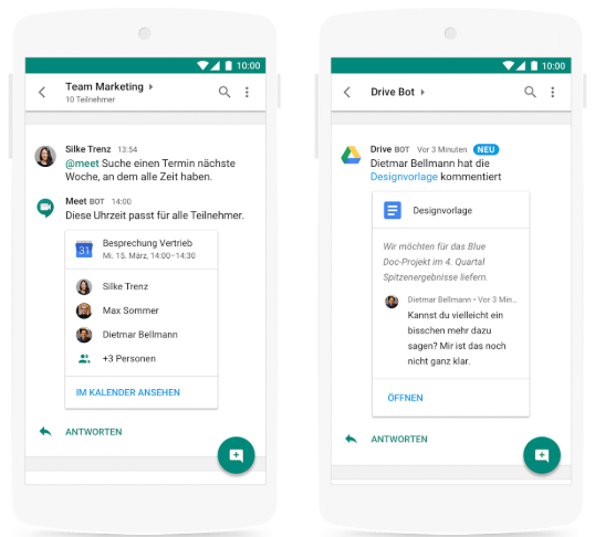 Google Hangouts Oberfläche