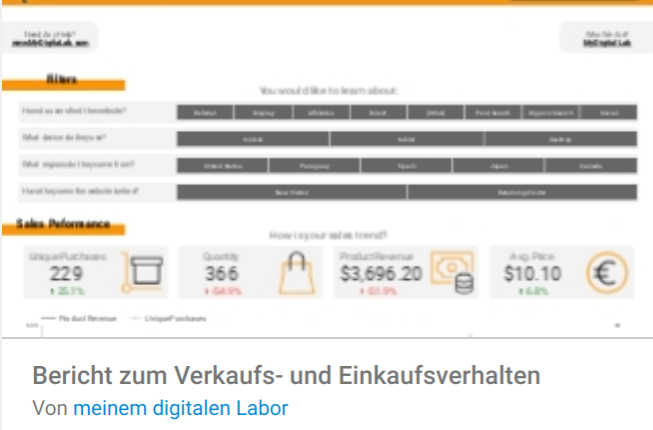 Bericht zum Verkaufs- und Einkaufswagen