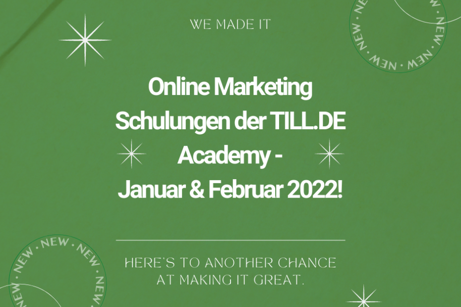 TILL.DE Academy Online Schulungen Januar & Februar 2022