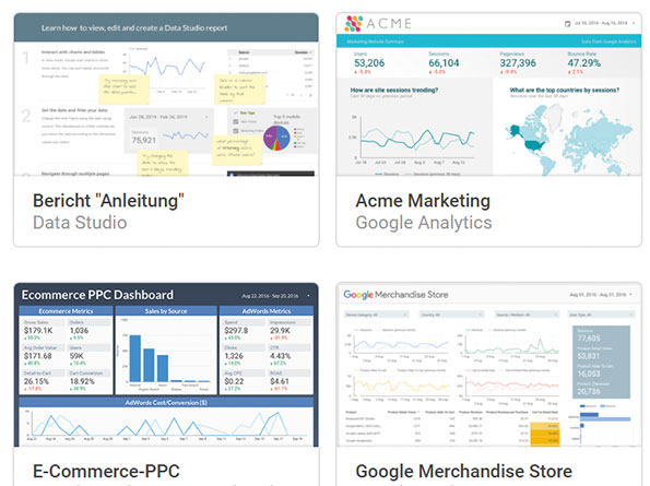 Übersicht Data Studio
