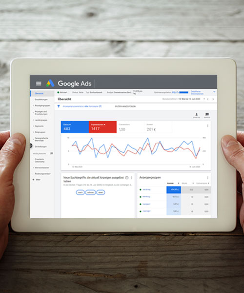 Google Ads Tablet Zahlen