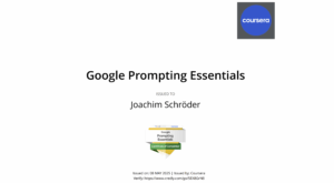 Google Prompt Essentials Certificate