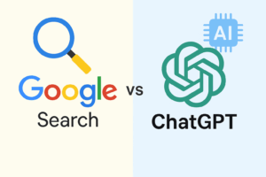 Google-Suche gegen ChatGPT-Vergleich