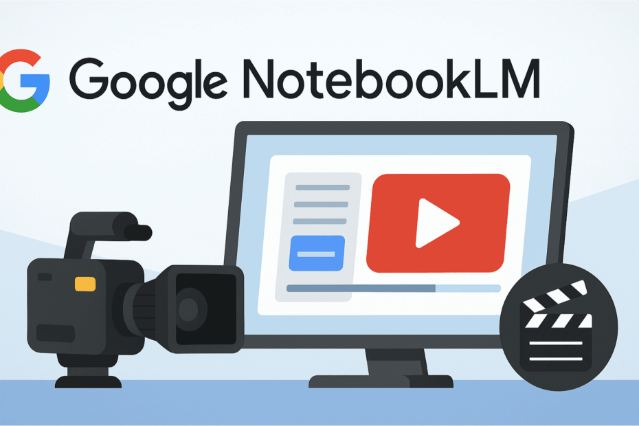 NotebookLM Werbung auf Monitor mit Kamera